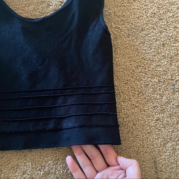 Black BEBE Bodycon Crop Top Tank P/S - Picture 4 of 4